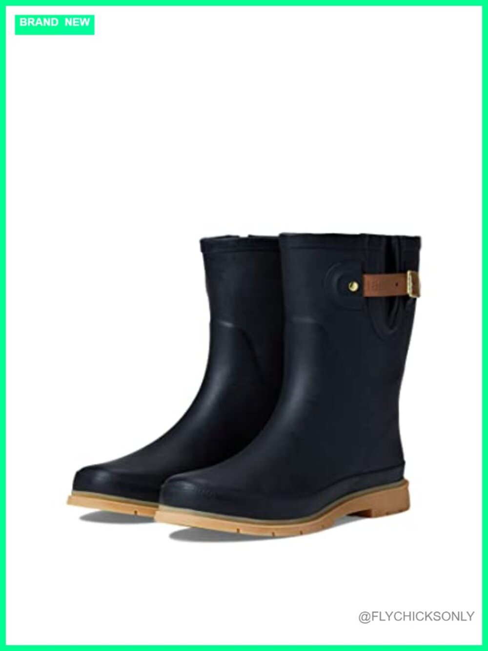 Waterproof Mid Rain Boot Rubber Closed Toe Mid-Calf